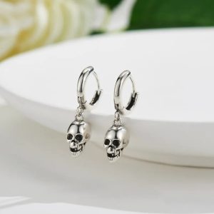 REETI 925 Sterling Silver Skull Drop Earrings – Creative & Sexy Statement Jewelry for Women