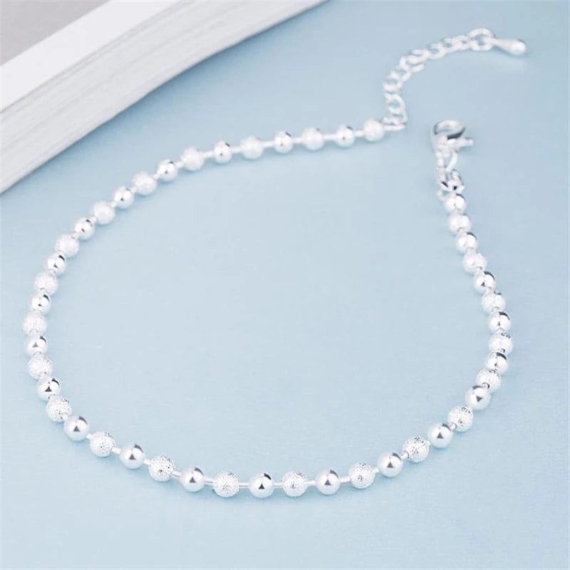 KOFSAC 925 Sterling Silver Anklet – Summer Beaded Ankle Bracelet for Women - Image 5