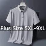 Plus Size Men’s Polo T-Shirt – 9XL Loose Fit Casual Formal Tee for Up to 150kg