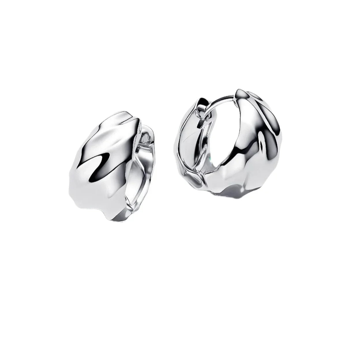 Luxury Original 925 Sterling Silver Chunky Hoop Earrings – Big Heart Circle Zircon Design - Image 64