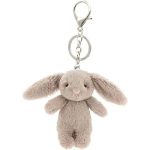 Cute Bunny Plush Keychain – 3.5" Mini Rabbit Bag Charm Pendant for Women (Gray)