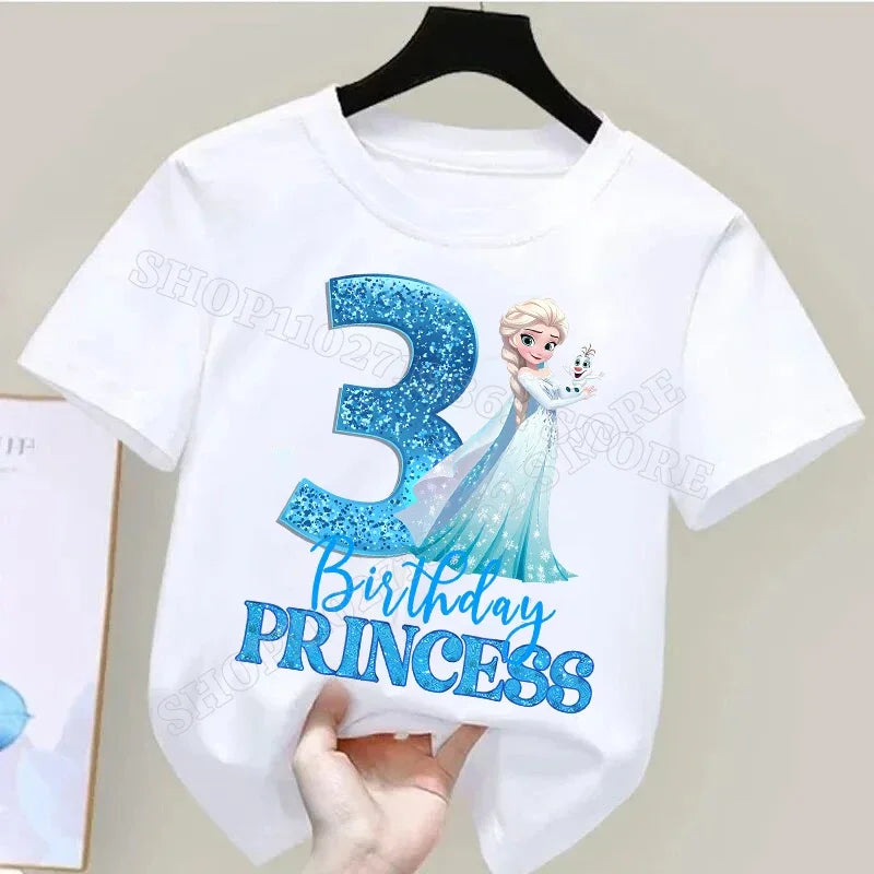 Frozen Elsa Birthday T-Shirt – Cute Cotton Tee for Girls Ages 1–9 - Image 8