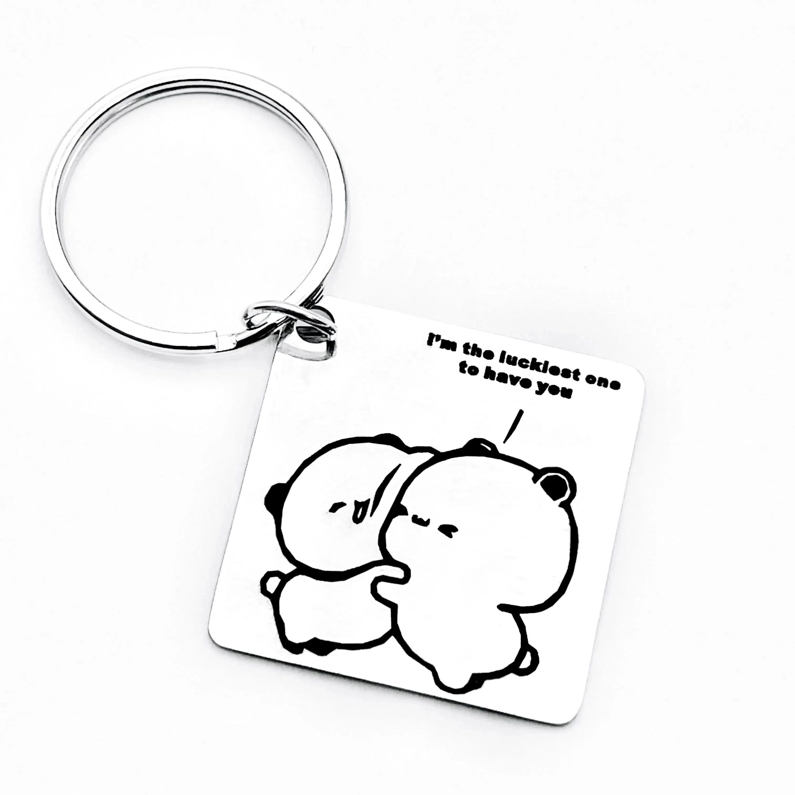 "I’M the Luckiest One to Have You" Stainless Steel Keychain – Romantic Gift for Valentine’s Day - Image 4