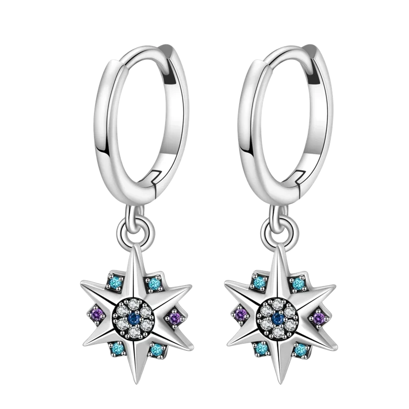 Luxury Original 925 Sterling Silver Chunky Hoop Earrings – Big Heart Circle Zircon Design - Image 36