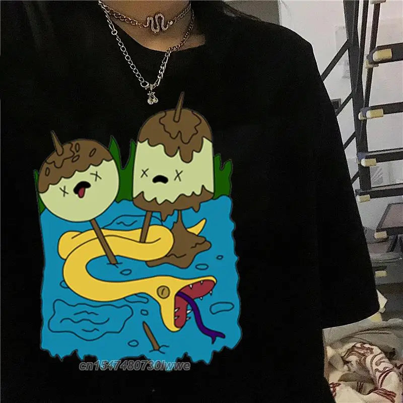 Marceline & Princess Bubblegum Kawaii T-Shirt – Funny 90s-Inspired Gift Tee for Men & Women - Image 2