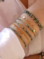 CCGOOD Natural Turquoise Beaded Bracelet – Adjustable Boho Jewelry Gift for Her