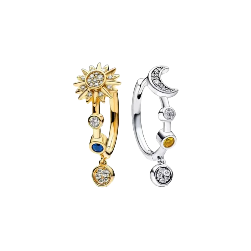 Luxury Original 925 Sterling Silver Chunky Hoop Earrings – Big Heart Circle Zircon Design - Image 46