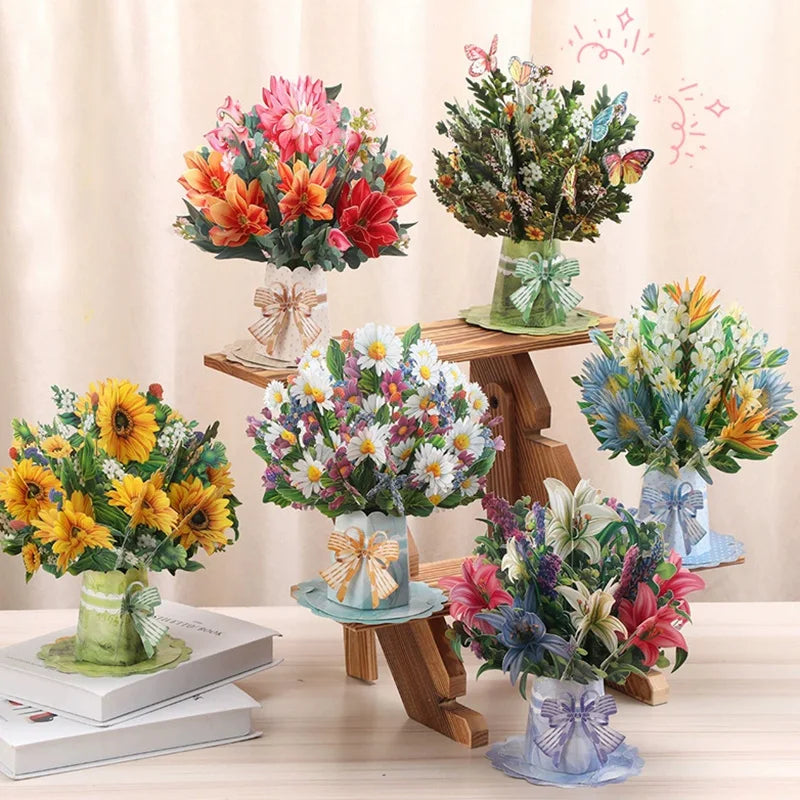 Premium 3D Pop-Up Flower Bouquet Card – Handmade Greeting Card for Special Occasions - Image 5