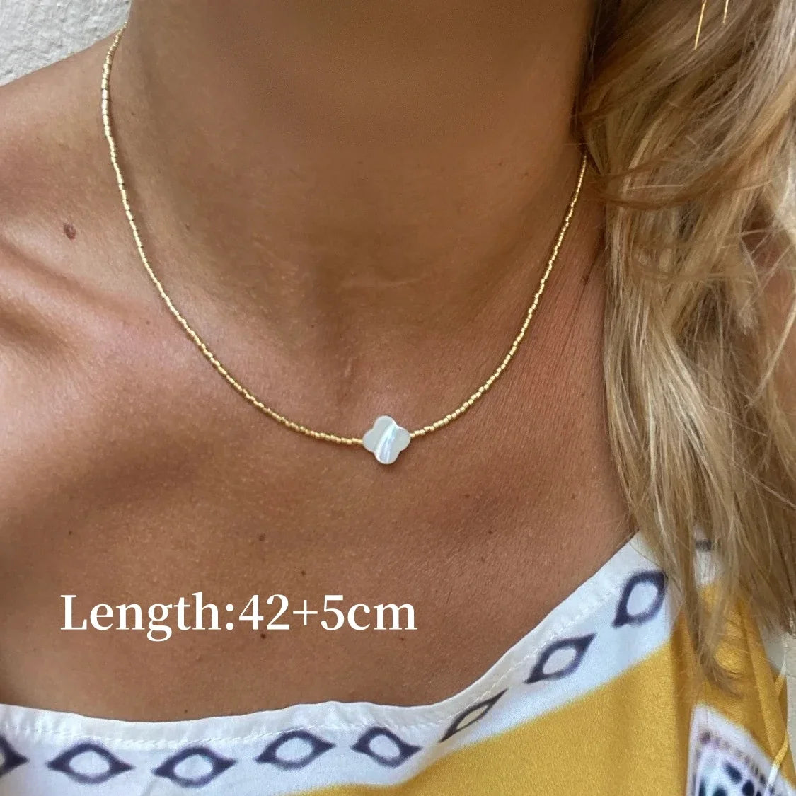 CCGOOD Miyuki Beaded Shell Flower Choker – Boho Beach Necklace for Women - Image 3