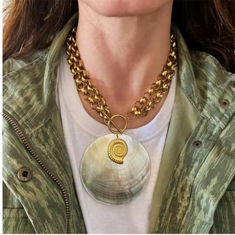 Exaggerated Conch Pendant Necklace – Punk Fashion Summer Beach Jewelry for Women - Image 18