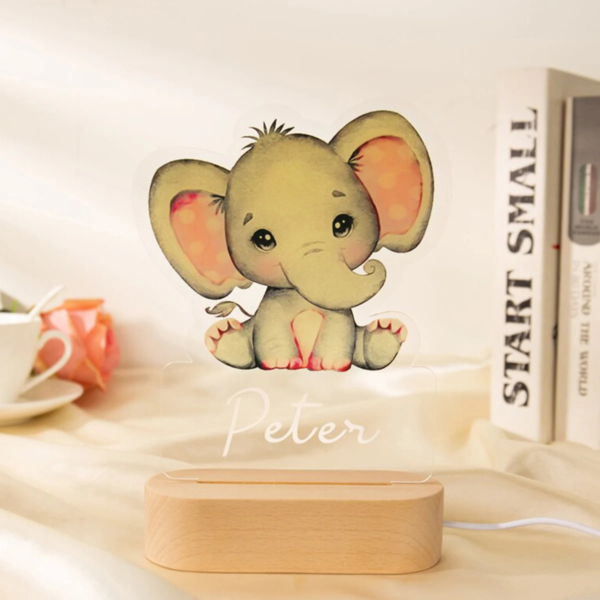 Personalized Animal Night Light – Custom Name Acrylic Lamp for Kids & Baby Room Décor - Image 4