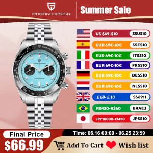 2025 New PAGANI DESIGN Panda Men's Quartz Chronograph Watch – Waterproof Timepiece with Sapphire Mirror & Ceramic Bezel