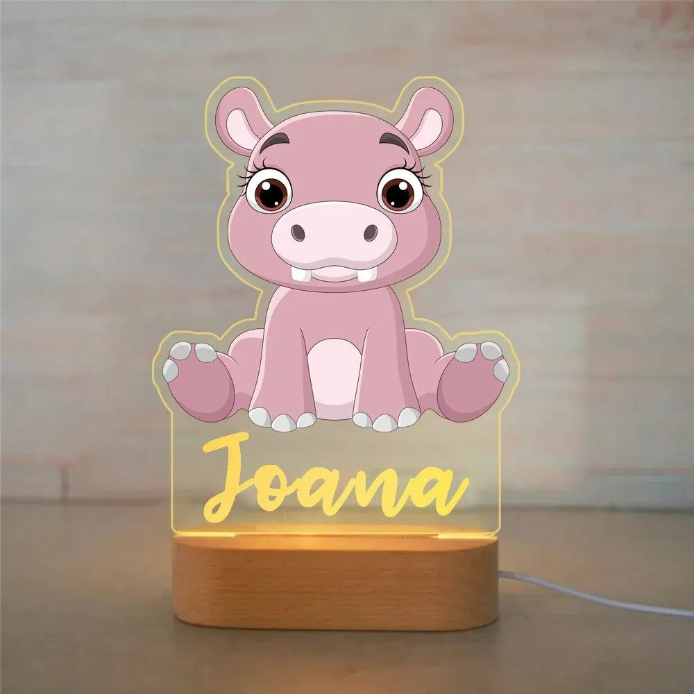 Personalized Animal Night Light – Custom Name Acrylic Lamp for Kids & Baby Room Décor - Image 37