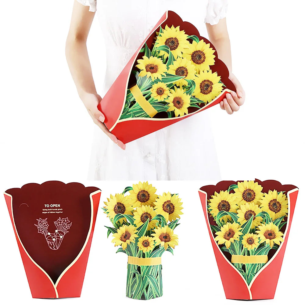 Premium 3D Pop-Up Flower Bouquet Card – Handmade Greeting Card for Special Occasions - Image 11