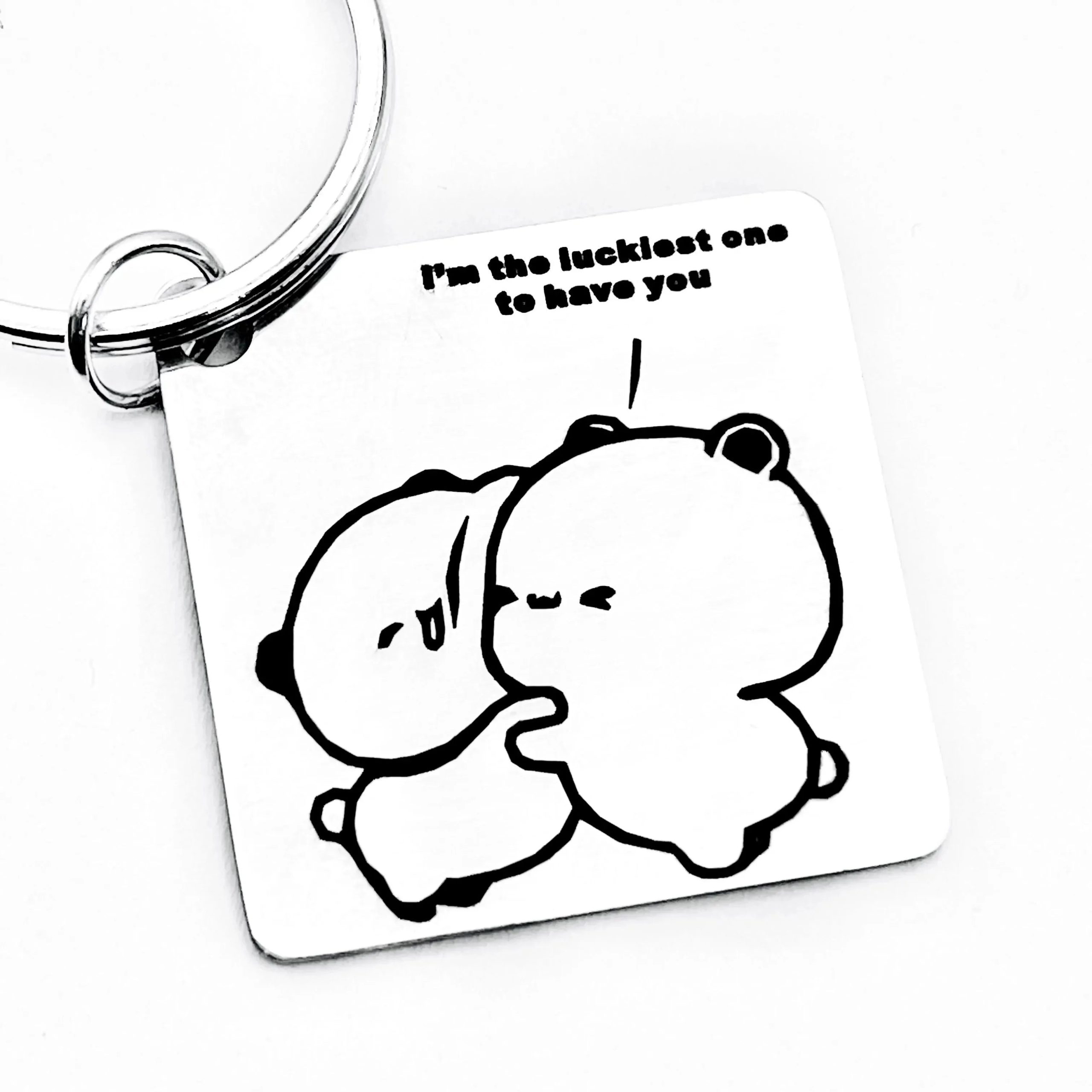 "I’M the Luckiest One to Have You" Stainless Steel Keychain – Romantic Gift for Valentine’s Day - Image 3
