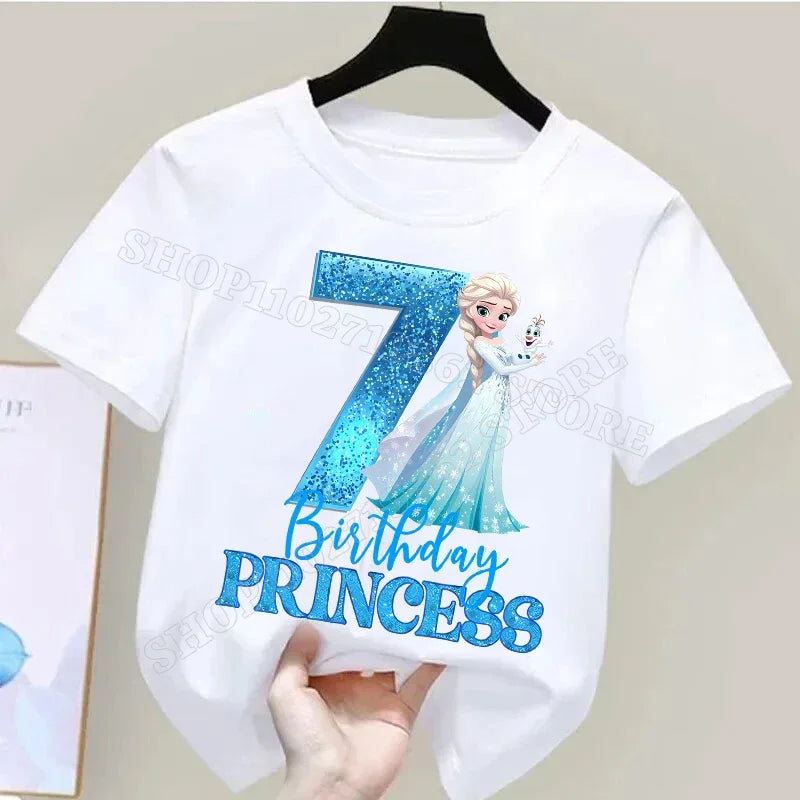 Frozen Elsa Birthday T-Shirt – Cute Cotton Tee for Girls Ages 1–9 - Image 14