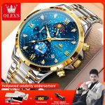 OLEVS 9807 Men's Quartz Chronograph Watch – Multifunction Waterproof Timepiece with Luminous Display