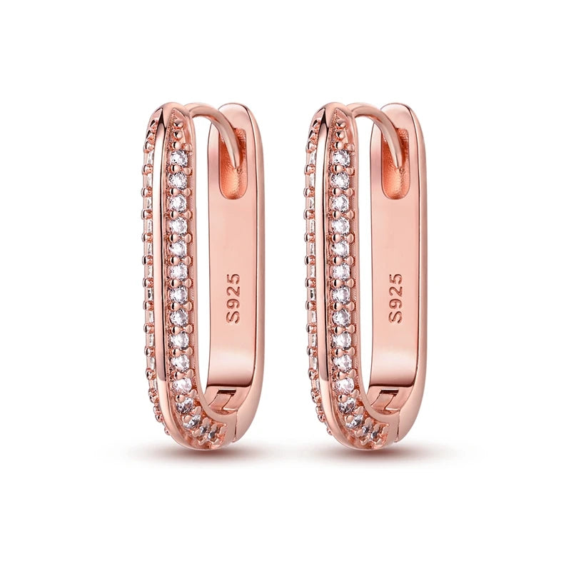 Original 925 Sterling Silver Colorful Hoop Earrings – Gold & Rose Gold for Women - Image 13