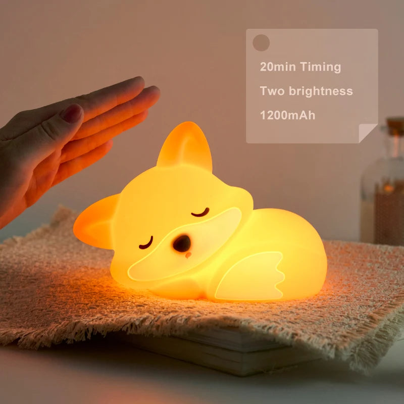 Fox Night Light – USB Rechargeable Silicone Lamp for Decor, Travel & Gifts - Image 2