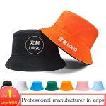Custom Logo Fishing Bucket Hat – Unisex Reversible Cotton Sun Hat for Outdoor Use