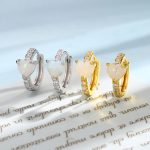 1pc 2000s Aesthetic Y2K Hoop Earring – Love Heart with Opal & Zircon