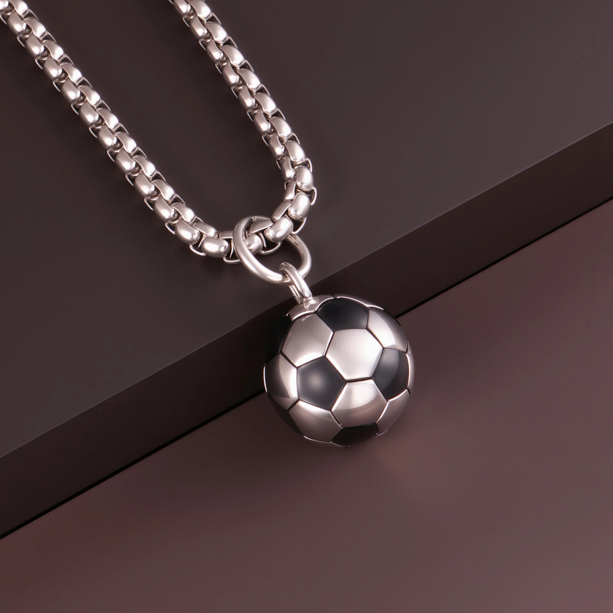Fashion Sporty Stainless Steel Football Necklace – Enamel Soccer Pendant for Men - Image 9