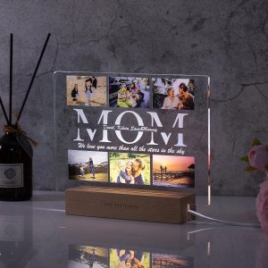 Personalized 3D Acrylic Photo Lamp – Custom Text Night Light for Mom, Dad, Family & Love Gifts
