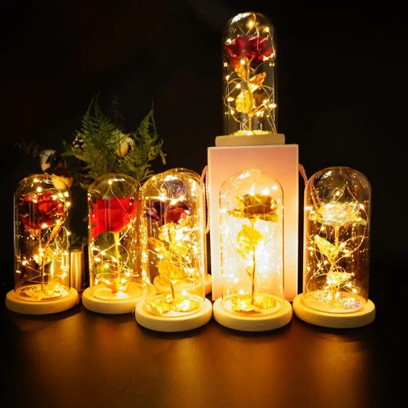 Eternal Life Flower Gold Foil Rose – Creative LED Night Light & Valentine’s Gift - Image 4