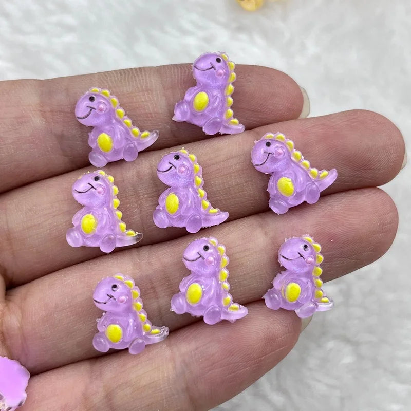 50Pcs Cute 12mm Mini Cartoon Dinosaur Resin Flatbacks – DIY Jewelry, Manicure & Hair Accessories - Image 6
