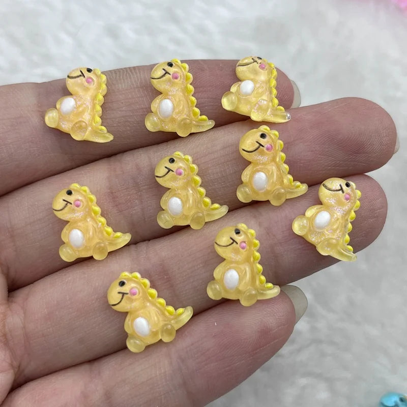 50Pcs Cute 12mm Mini Cartoon Dinosaur Resin Flatbacks – DIY Jewelry, Manicure & Hair Accessories - Image 9
