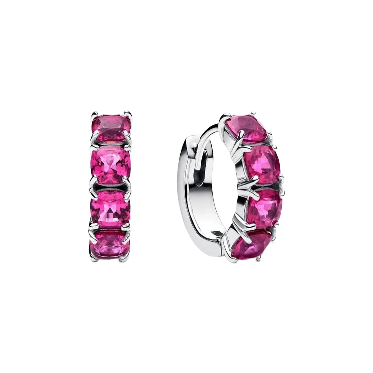 Luxury Original 925 Sterling Silver Chunky Hoop Earrings – Big Heart Circle Zircon Design - Image 68