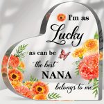 I Love You Nana Acrylic Heart Sign – Thoughtful Gift for Grandmother