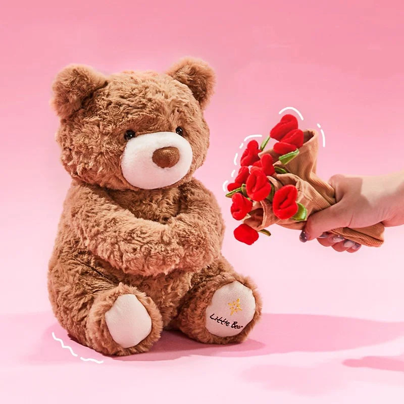 Romantic Teddy Bear Hugging Roses Bouquet – New Style Rose Bear Plush Toy - Image 4