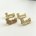 DHQH Customized Name Earrings – 3D Gold Plated Stainless Steel Nameplate Jewelry