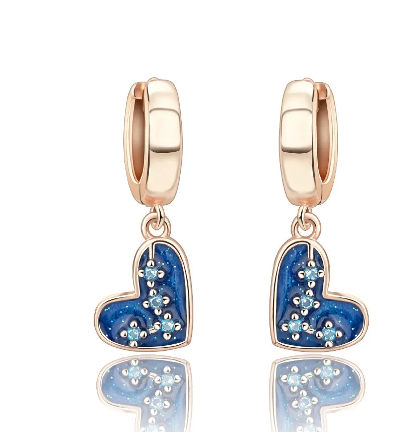 Luxury Original 925 Sterling Silver Chunky Hoop Earrings – Big Heart Circle Zircon Design - Image 47