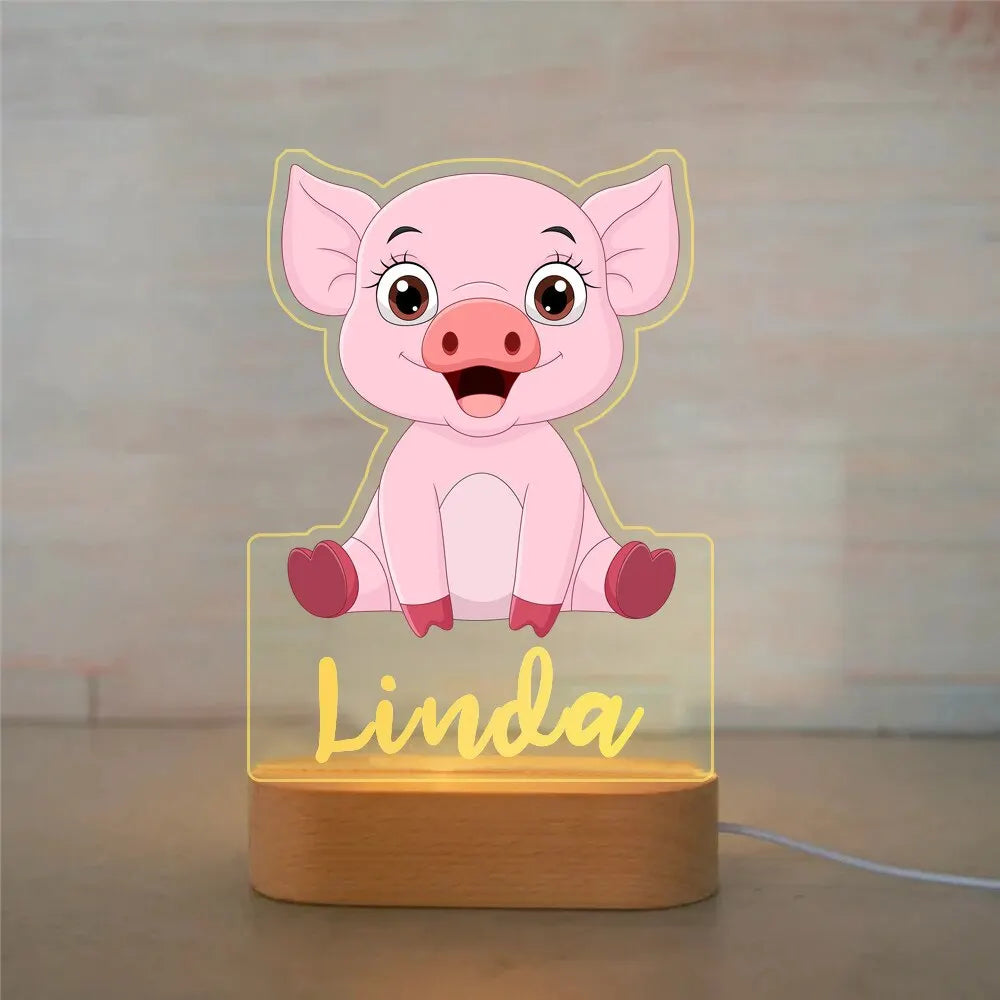 Personalized Animal Night Light – Custom Name Acrylic Lamp for Kids & Baby Room Décor - Image 21