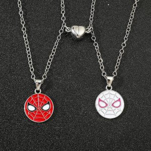 2pcs/set Marvel Superhero Spider-Man Necklace – Fashion Couple Gift for Best Friends