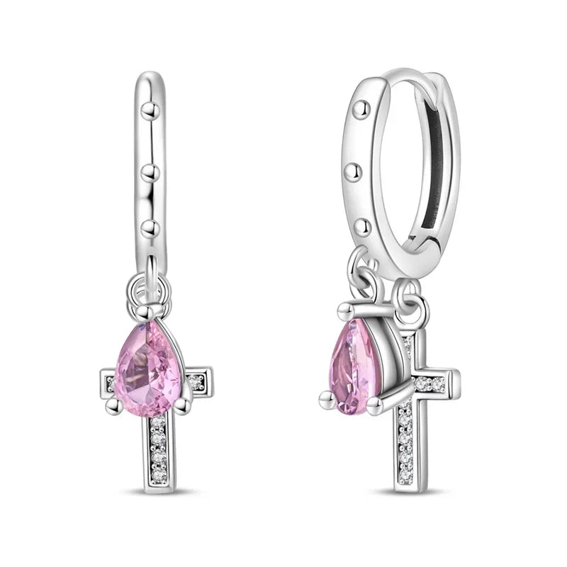 Luxury Original 925 Sterling Silver Chunky Hoop Earrings – Big Heart Circle Zircon Design - Image 10