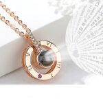 Projection Necklace "I Love You" in 100 Languages – Romantic Pendant Gift for Girlfriend or Lover (2024)